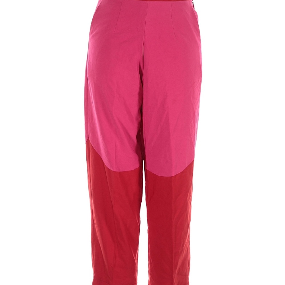 Vibrant Pink and Red Colorblock Women's Trousers